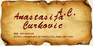 Anastasija Ćurković vizit kartica